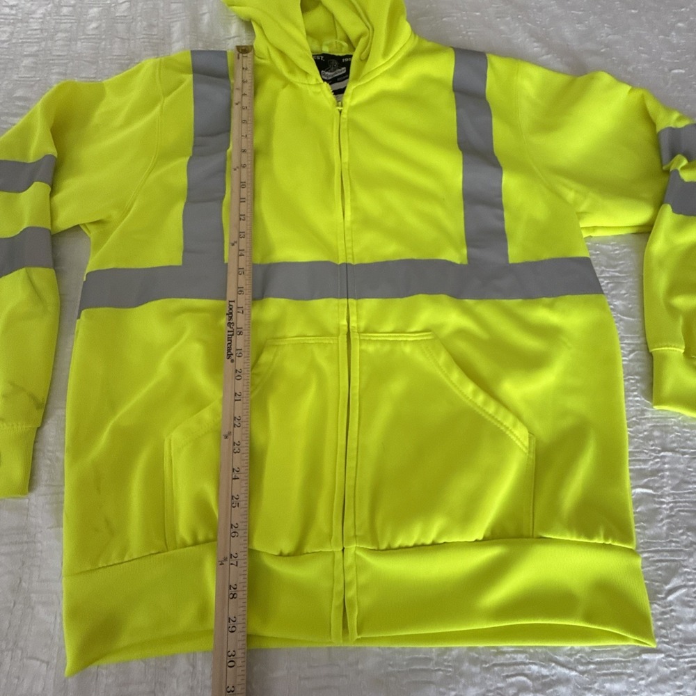 Refrigiwear Mens XL Yellow High-Vis Safety Construction Hoodie - Picture 7 of 11